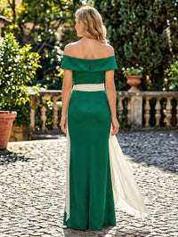Satin Sheath/Column Off Shoulder Floor-Length Mother of the Bride & Groom Dresses for Women