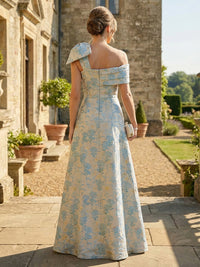 Jacquard A-Line/Princess Off Shoulder Floor-Length Mother of the Bride & Groom Dresses with Slit