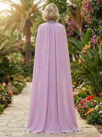 Chiffon Sheath/Column High Neck Floor-Length Mother of the Bride & Groom Dresses with Rhinestones