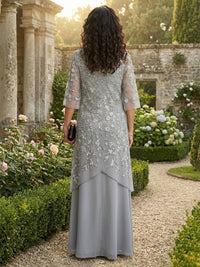 Chiffon A-Line/Princess Illusion Floor-Length Mother of the Bride & Groom Dresses with Pleated