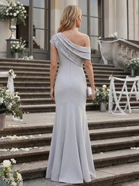 Satin Mermaid/Trumpet Off Shoulder Floor-Length Mother of the Bride & Groom Dresses with Ruched Bodice