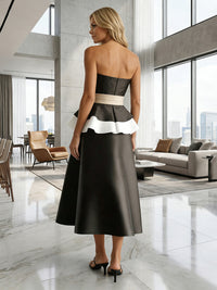 Satin A Line Strapless Ruffles Ruched Mother of the Bride & Groom Dresses
