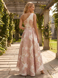 Jacquard A Line One Shoulder Ruched Corset Mother of the Bride & Groom Dresses