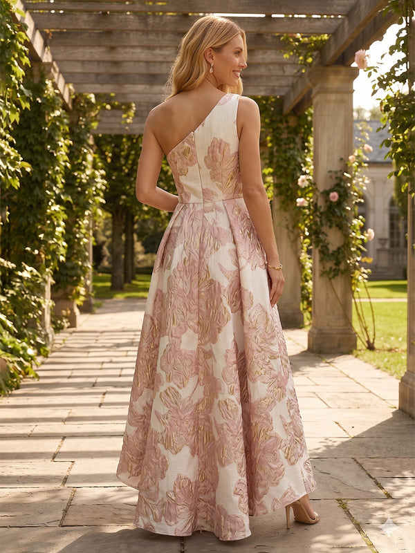 Jacquard A Line One Shoulder Ruched Corset Mother of the Bride & Groom Dresses