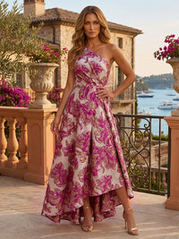 Jacquard A Line One Shoulder Ruched Corset Mother of the Bride & Groom Dresses