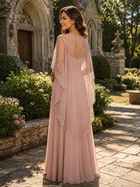 Chiffon A-Line/Princess Scoop Neck Floor-Length Mother of the Bride & Groom Dresses with Pleats