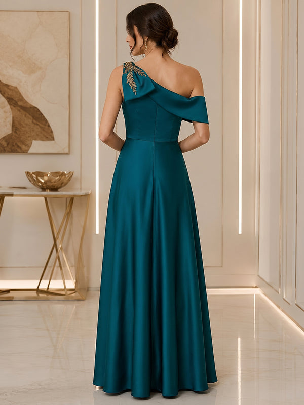 Satin A-Line/Princess Off Shoulder Floor-Length Mother of the Bride & Groom Dresses for Women