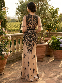Lace Appliques Sheath/Column Scoop Neck Floor-Length Mother of the Bride & Groom Dresses for Women