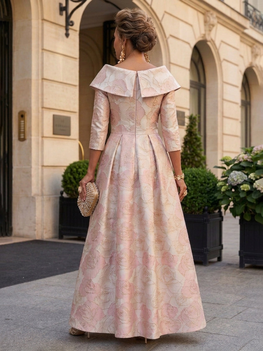 Jacquard A-Line/Princess V-Neck Floor-Length Mother of the Bride & Groom Dresses for Women