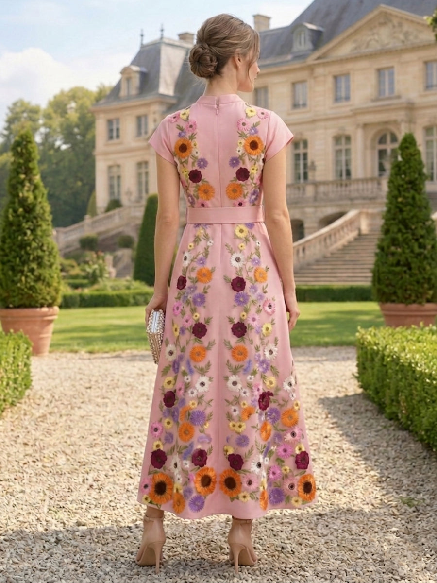 Satin A-Line/Princess V-Neck Floor-Length Mother of the Bride & Groom Dresses with Belt & Pockets