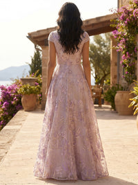 Jacquard A-Line/Princess V-Neck Floor-Length Mother of the Bride & Groom Dresses for Women