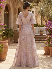 Jacquard A-Line/Princess V-Neck Floor-Length Mother of the Bride & Groom Dresses for Women