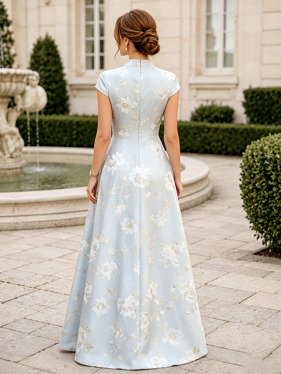 Jacquard A-Line/Princess V-Neck Floor-Length Mother of the Bride & Groom Dresses for Women