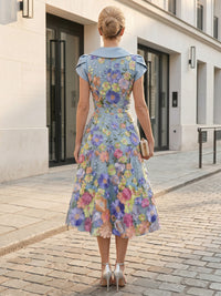 Lace Appliques A-Line/Princess V-Neck Tea-Length Mother of the Bride & Groom Dresses with Ruched Waist