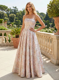 Jacquard A-Line/Princess Strapless Floor-Length Mother of the Bride & Groom Dresses with Pleats
