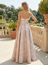 Jacquard A-Line/Princess Strapless Floor-Length Mother of the Bride & Groom Dresses with Pleats