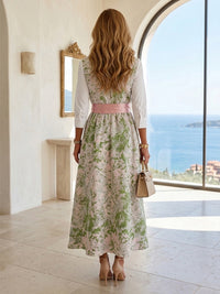 Jacquard A-Line/Princess V-Neck Floor-Length Mother of the Bride & Groom Dresses with Pleats & Belt