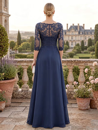 Chiffon A-Line/Princess Sweetheart Floor-Length Mother of the Bride & Groom Dresses with Lace Floral, Ruffles & Pleats