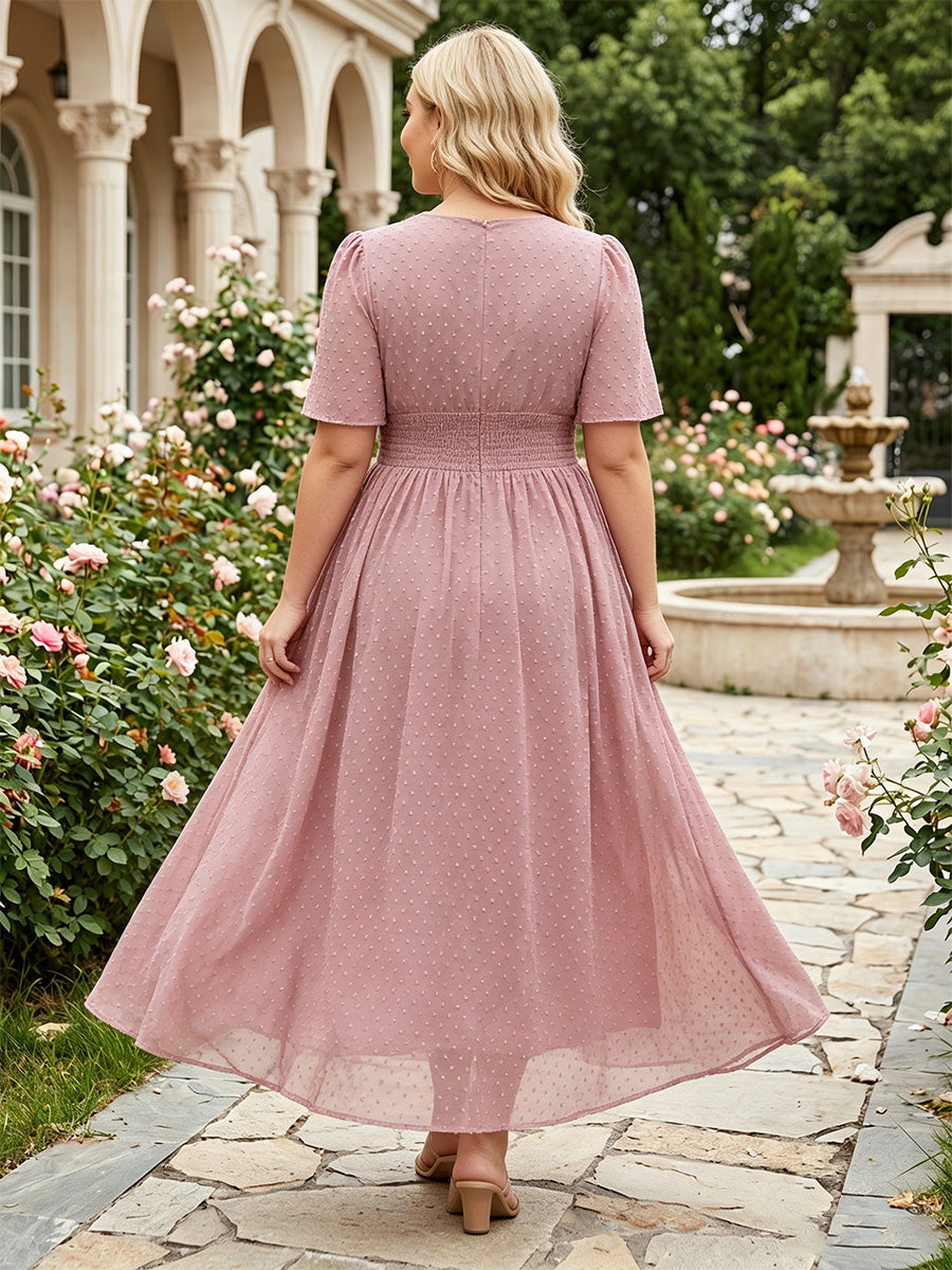Plus Size Chiffon A-Line/Princess V-Neck Floor-Length Mother of the Bride & Groom Dresses with Pleats