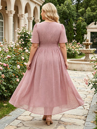 Plus Size Chiffon A-Line/Princess V-Neck Floor-Length Mother of the Bride & Groom Dresses with Pleats