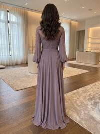 Chiffon A-Line/Princess Scoop Neck Floor-Length Mother of the Bride & Groom Dresses with Sequin Bodice & Pleats