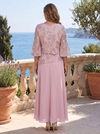 Plus Size Chiffon A-Line/Princess Scoop Neck Maxi Mother of the Bride & Groom Dresses with Sequin Floral Bodice