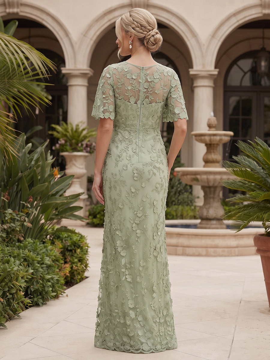 Lace Floral Sheath/Column Scoop Neck Floor-Length Mother of the Bride & Groom Dresses for Women