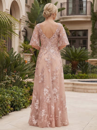 Floral Embroidery A-Line/Princess Scoop Neck Floor-Length Mother of the Bride & Groom Dresses for Women