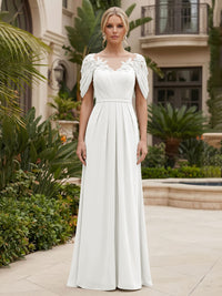 Chiffon A-Line/Princess Scoop Neck Floor-Length Mother of the Bride & Groom Dresses with Ruched Waist