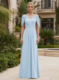 Chiffon A-Line/Princess Scoop Neck Floor-Length Mother of the Bride & Groom Dresses with Ruched Waist