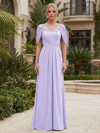 Chiffon A-Line/Princess Scoop Neck Floor-Length Mother of the Bride & Groom Dresses with Ruched Waist