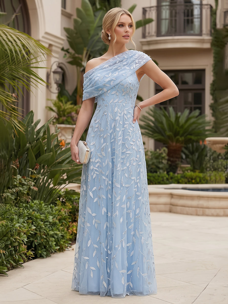Lace Floral A-Line/Princess Off Shoulder Floor-Length Mother of the Bride & Groom Dresses with Pleats