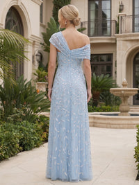 Lace Floral A-Line/Princess Off Shoulder Floor-Length Mother of the Bride & Groom Dresses with Pleats