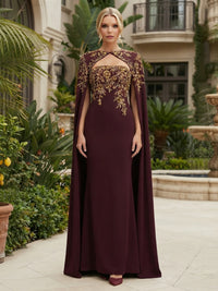 Chiffon Sheath/Column Strapless Floor-Length Mother of the Bride & Groom Dresses with Lace Bodice