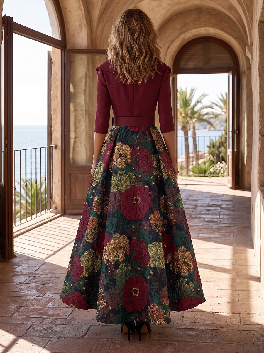 Jacquard A-Line/Princess V-Neck High-Low Mother of the Bride & Groom Dresses with Belt