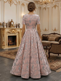 A-Line/Princess Scoop Neck Velvet Maxi Mother of the Bride & Groom Dresses with Pleats