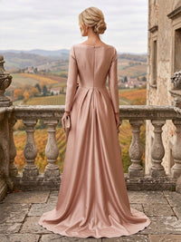 A-Line/Princess Scoop Neck Satin High-Low Mother of the Bride & Groom Dresses with Ruffles & Bow