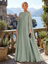 A-Line/Princess Scoop Neck Chiffon Floor-Length Mother of the Bride & Groom Dresses for Women