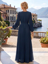 A-Line/Princess V-Neck Chiffon Floor-Length Mother of the Bride & Groom Dresses with Pleats