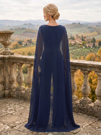Jumpsuit Scoop Neck Chiffon Floor-Length Mother of the Bride Pantsuits with Rhinestones