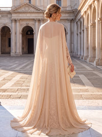 A-Line/Princess Strapless Lace Appliques Floor-Length Mother of the Bride & Groom Dresses with Pleats, Ruched Waist & Sweep Train
