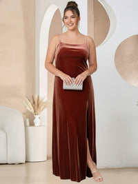 Sheath/Column Round Neck Sleeveless Floor-Length Formal Dresses with Bow
