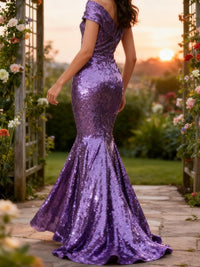 Mermaid/Trumpet Asymmetrical Strapless Floor-Length Evening Dresses with Ruffle