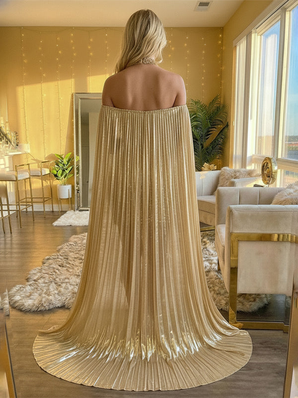 Sheath Strapless Short/Mini Sequined Formal Evening Dresses with Cape