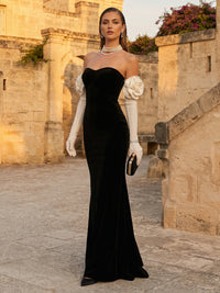 Mermaid Satin Floor-Length Strapless Sweetheart Corset Formal Dresses