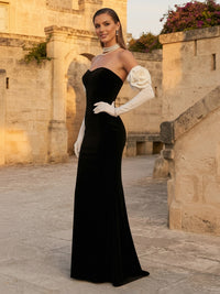 Mermaid Satin Floor-Length Strapless Sweetheart Corset Formal Dresses