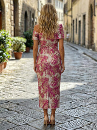 Jacquard Sheath/Column Off Shoulder Floor-Length Formal Dresses for Women