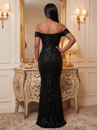 Sequin Sheath/Column Off Shoulder Floor-Length Formal Dresses for Women