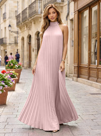 Chiffon A-Line/Princess Halter Floor-Length Formal Dresses with Pleats