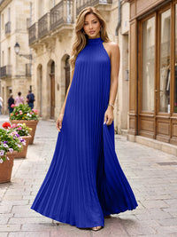 Chiffon A-Line/Princess Halter Floor-Length Formal Dresses with Pleats